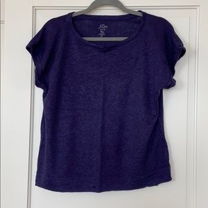 J Crew Navy Linen Tee